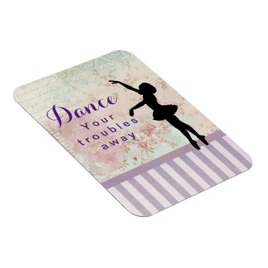 Ballerina Silhouette danst uw troebels weg Magneet (Rechterzijde)