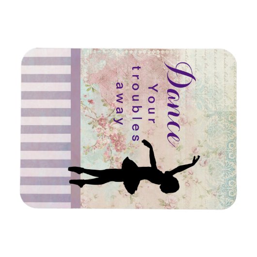 Ballerina Silhouette danst uw troebels weg Magneet (Horizontaal)