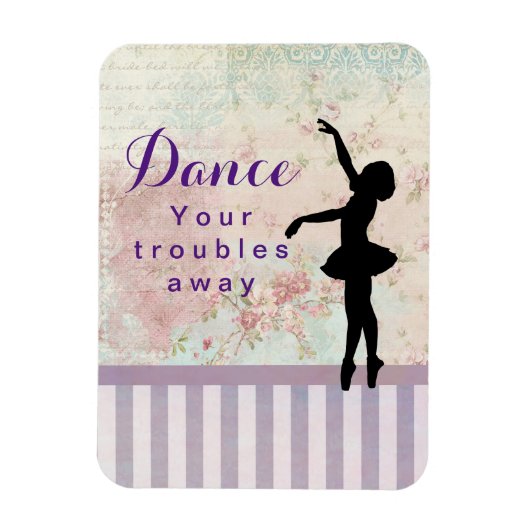 Ballerina Silhouette danst uw troebels weg Magneet (Verticaal)