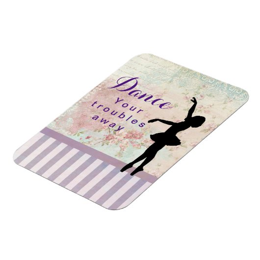 Ballerina Silhouette danst uw troebels weg Magneet (Linkerzijde)