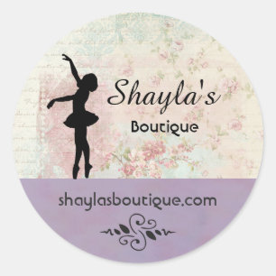 Ballerina Silhouette Elegant  Business Ronde Sticker