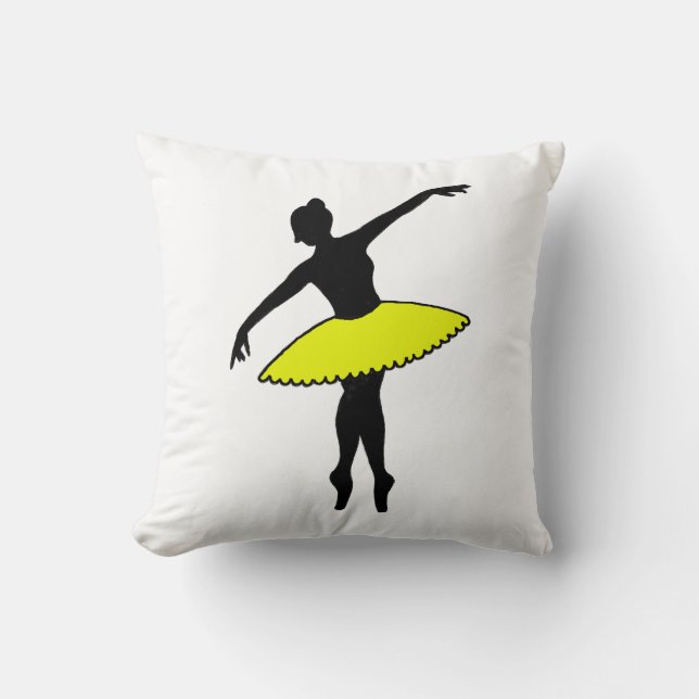 Ballerina Silhouette En Pointe Tutu Ballet danser Kussen (Voorkant)