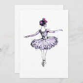 Ballerina Silhouette Feestdagenkaart (Voorkant / Achterkant)