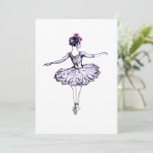 Ballerina Silhouette Feestdagenkaart (Staand voorkant)