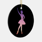 Ballerina silhouette in paarse, roze kleuren keramisch ornament (Rechts)
