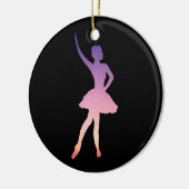 Ballerina silhouette in paarse, roze kleuren keramisch ornament (Links)
