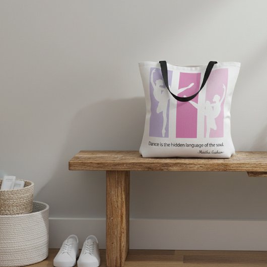 Ballerina Silhouette in roze Tote Bag