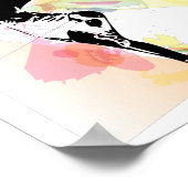 Ballerina silhouette kleurrijke pastel aanpasbaar poster (Hoek)