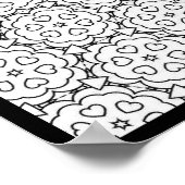 Ballerina Silhouette op de achtergrond van Heart M Poster (Hoek)