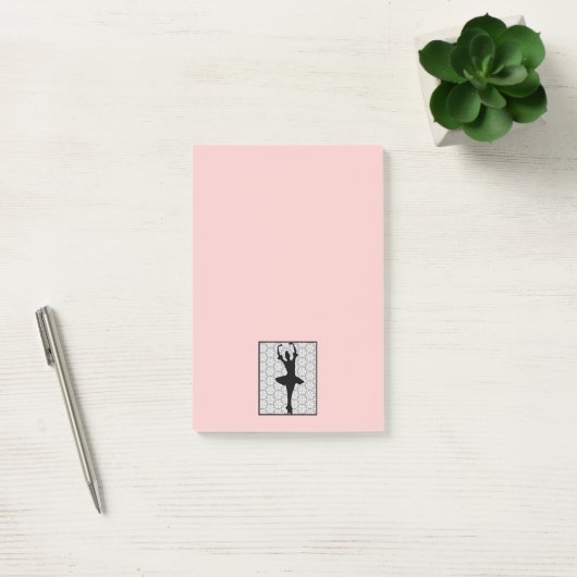 Ballerina Silhouette op een bleek roze achtergrond Post-it® Notes (Kantoor)