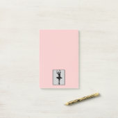 Ballerina Silhouette op een bleek roze achtergrond Post-it® Notes (Op bureau)