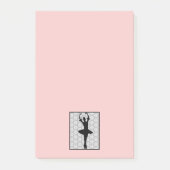 Ballerina Silhouette op een bleek roze achtergrond Post-it® Notes (Voorkant)
