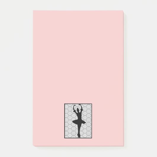 Ballerina Silhouette op een bleek roze achtergrond Post-it® Notes (Voorkant)