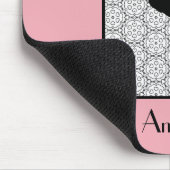 Ballerina Silhouette op een Heart Mandala Pattern Muismat (Hoek)