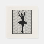 Ballerina Silhouette op een Heart Mandala Pattern Servetten (Voorkant)