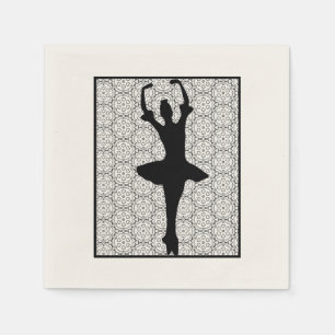 Ballerina Silhouette op een Heart Mandala Pattern Servetten