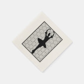 Ballerina Silhouette op een Heart Mandala Pattern Servetten (Hoek)