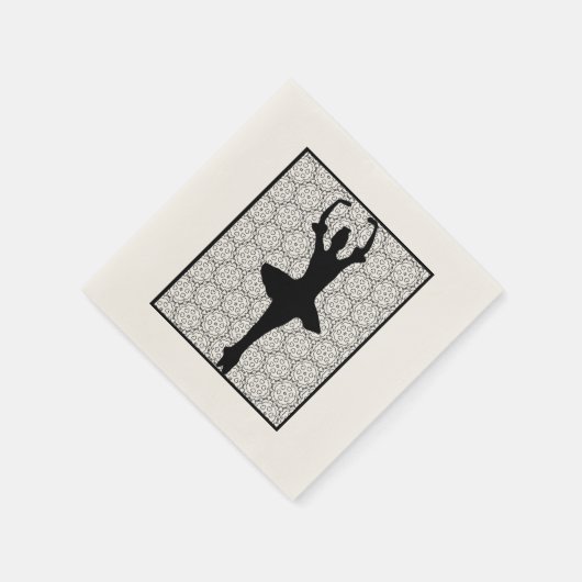 Ballerina Silhouette op een Heart Mandala Pattern Servetten (Hoek)