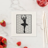 Ballerina Silhouette op een Heart Mandala Pattern Servetten (Insitu)
