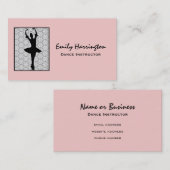 Ballerina Silhouette op een Heart Mandala Pattern Visitekaartje (Voorkant / Achterkant)