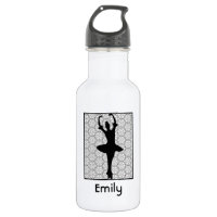 Ballerina Silhouette op een Heart Mandala Pattern
