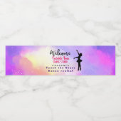 Ballerina Silhouette op Elegante Paarse achtergron Waterfles Etiket (Enkel label)