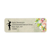 Ballerina Silhouette over het ontwerp van Floral Etiket (Voorkant)