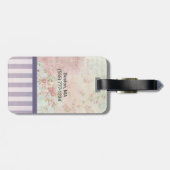 Ballerina Silhouette over het  patroon van Elegant Bagagelabel (Achterkant horizontaal)