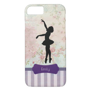 Ballerina Silhouette over het  patroon van Elegant Case-Mate iPhone Case