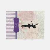 Ballerina Silhouette over het patroon van Elegant Fleece Deken (Voorkant (Horizontaal))