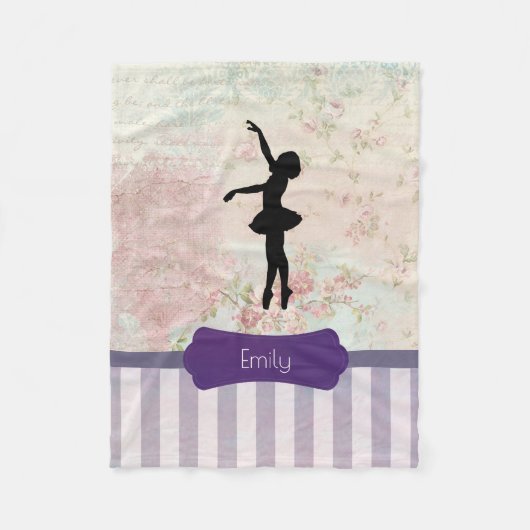 Ballerina Silhouette over het patroon van Elegant Fleece Deken (Voorkant)