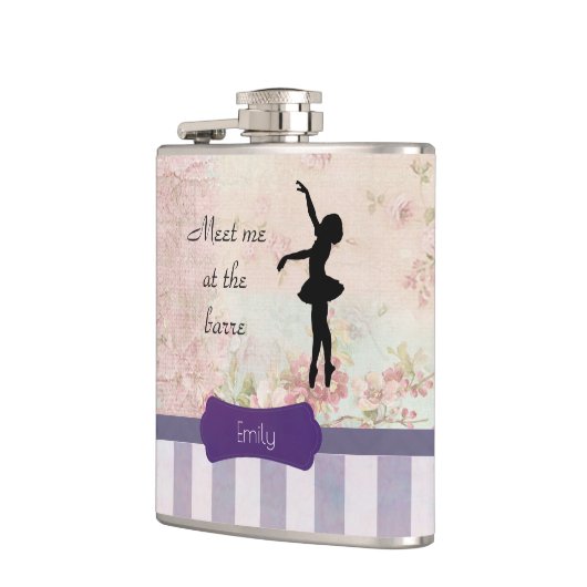 Ballerina Silhouette over het  patroon van Elegant Heupfles (Links)