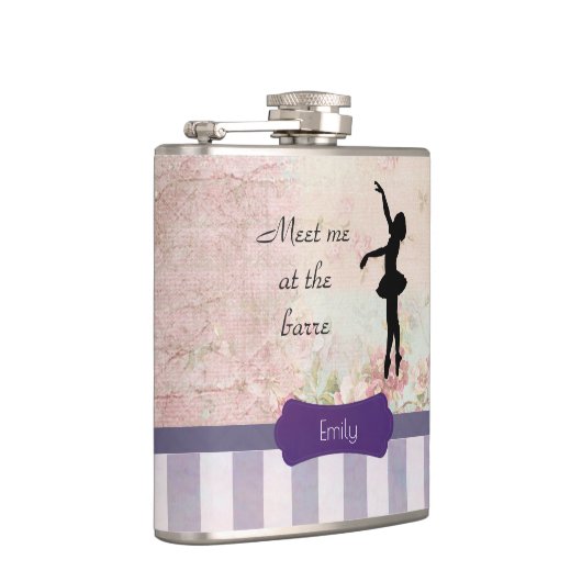 Ballerina Silhouette over het  patroon van Elegant Heupfles (Rechts)