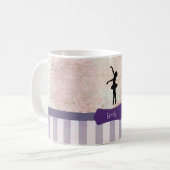 Ballerina Silhouette over het patroon van Elegant Koffiemok (Voorkant links)