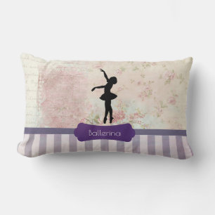 Ballerina Silhouette over het  patroon van Elegant Kussen