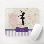 Ballerina Silhouette over het  patroon van Elegant Muismat (Met muis)