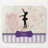 Ballerina Silhouette over het  patroon van Elegant Muismat (Voorkant)