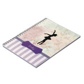 Ballerina Silhouette over het  patroon van Elegant Notitieboek (Linkerzijde)