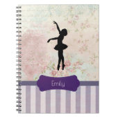 Ballerina Silhouette over het patroon van Elegant Notitieboek (Voorkant)