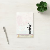 Ballerina Silhouette over het  patroon van Elegant Post-it® Notes (Kantoor)
