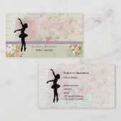 Ballerina Silhouette over het  patroon van Elegant Visitekaartje (Voorkant / Achterkant)