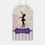 Ballerina Silhouette over  patroondag Cadeaulabel (Voorkant)