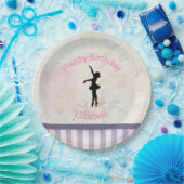 Ballerina Silhouette over  patroondag Papieren Bordje (Feest)