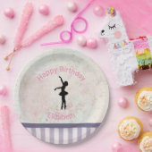 Ballerina Silhouette over  patroondag Papieren Bordje (Feest)