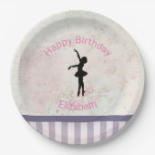 Ballerina Silhouette over  patroondag Papieren Bordje (Voorkant)