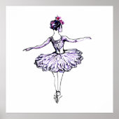 Ballerina Silhouette Poster (Voorkant)