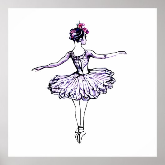 Ballerina Silhouette Poster (Voorkant)