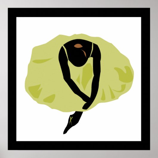 Ballerina silhouette poster (Voorkant)
