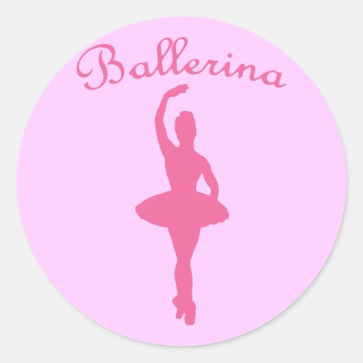 Ballerina Silhouette Ronde Sticker (Voorkant)
