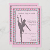 Ballerina Silhouette - uitnodiging (Voorkant / Achterkant)
